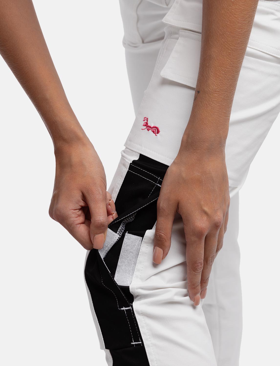Damen Malerhose Stretch mit Kniepolstertaschen Arbeitshose Weiß Baumwolle 5 Damen Malerhose Stretch mit Kniepolstertaschen Arbeitshose Weiß Baumwolle – Bild 5