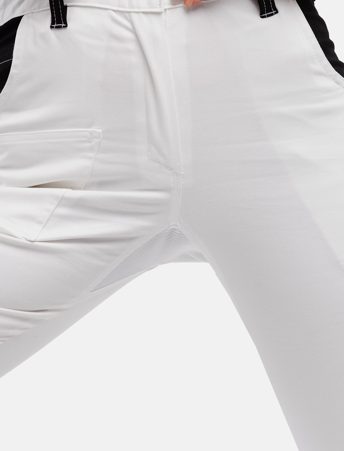 Damen Malerhose Stretch mit Kniepolstertaschen Arbeitshose Weiß Baumwolle 6 Damen Malerhose Stretch mit Kniepolstertaschen Arbeitshose Weiß Baumwolle – Bild 6