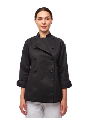 Damen Kochjacke Langarm inkl. Kugelknöpfe aus easyClean Baumwolle Regular Fit