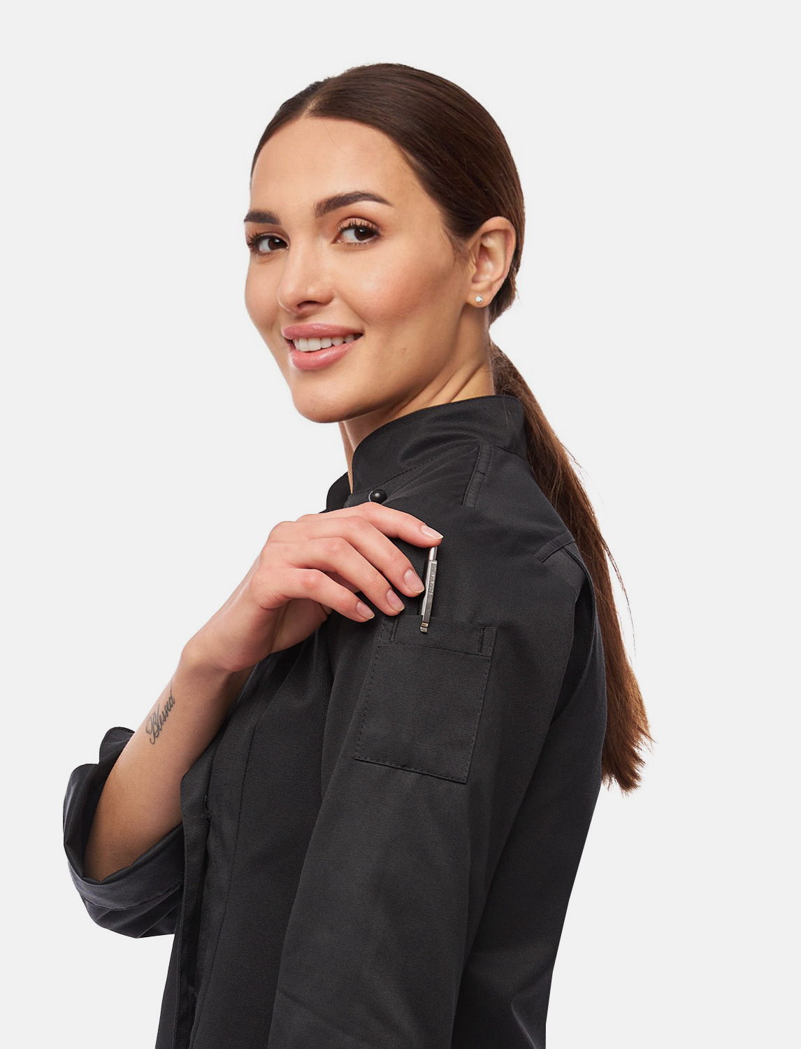 Damen Kochjacke Langarm inkl. Kugelknöpfe aus easyClean Baumwolle Regular Fit 3 Damen Kochjacke Langarm inkl. Kugelknöpfe aus easyClean Baumwolle Regular Fit – Bild 3