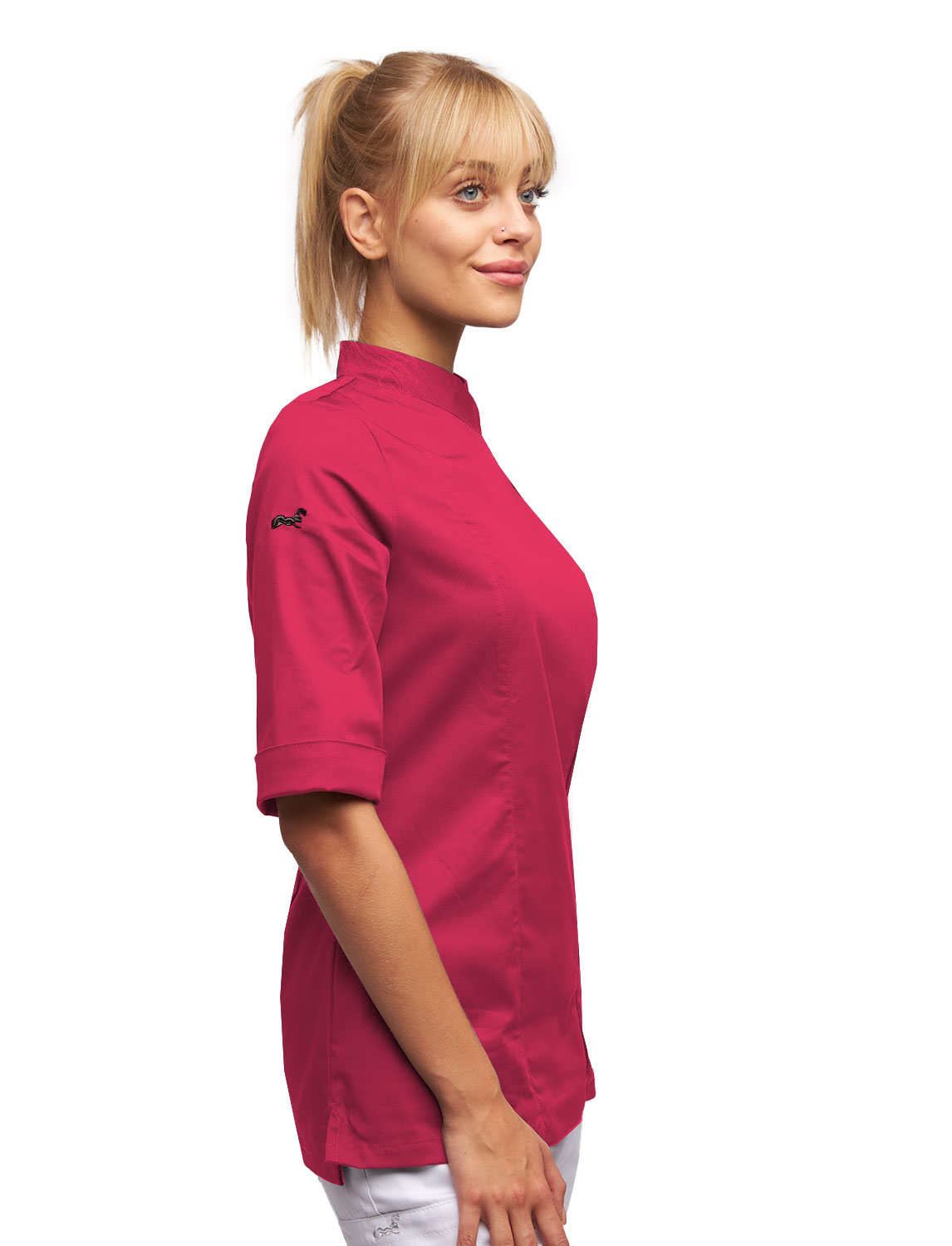 Damen Stretch Kochjacke mit Reißverschluss Slim Fit 5 Damen Stretch Kochjacke mit Reißverschluss Slim Fit – Bild 5