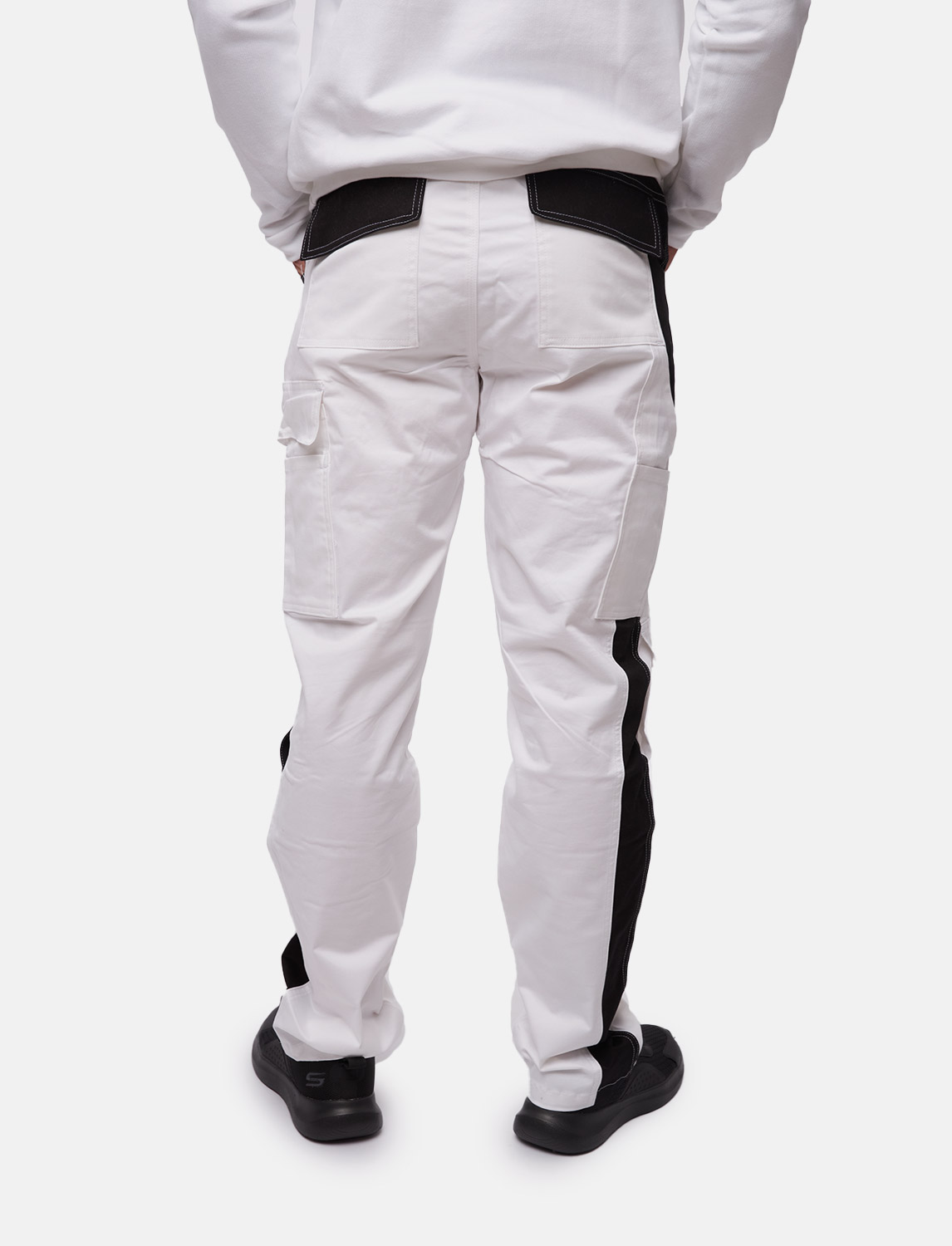 Herren Arbeitshose Weiß Baumwolle 100% mit Kniepolstertaschen Malerhose 6 Herren Arbeitshose Weiß Baumwolle 100% mit Kniepolstertaschen Malerhose – Bild 6