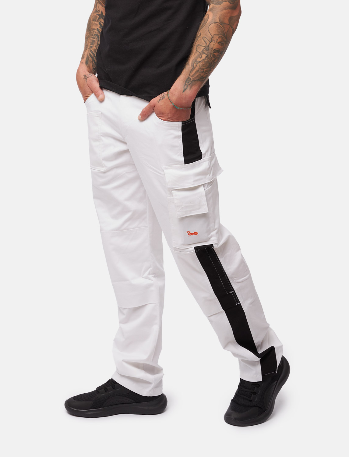 Herren Arbeitshose Weiß Baumwolle 100% mit Kniepolstertaschen Malerhose 1 Herren Arbeitshose Weiß Baumwolle 100% mit Kniepolstertaschen Malerhose