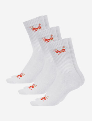 Lange Socken mit Frotteesohle Weiß Tennissocken Unisex (3 Paar)