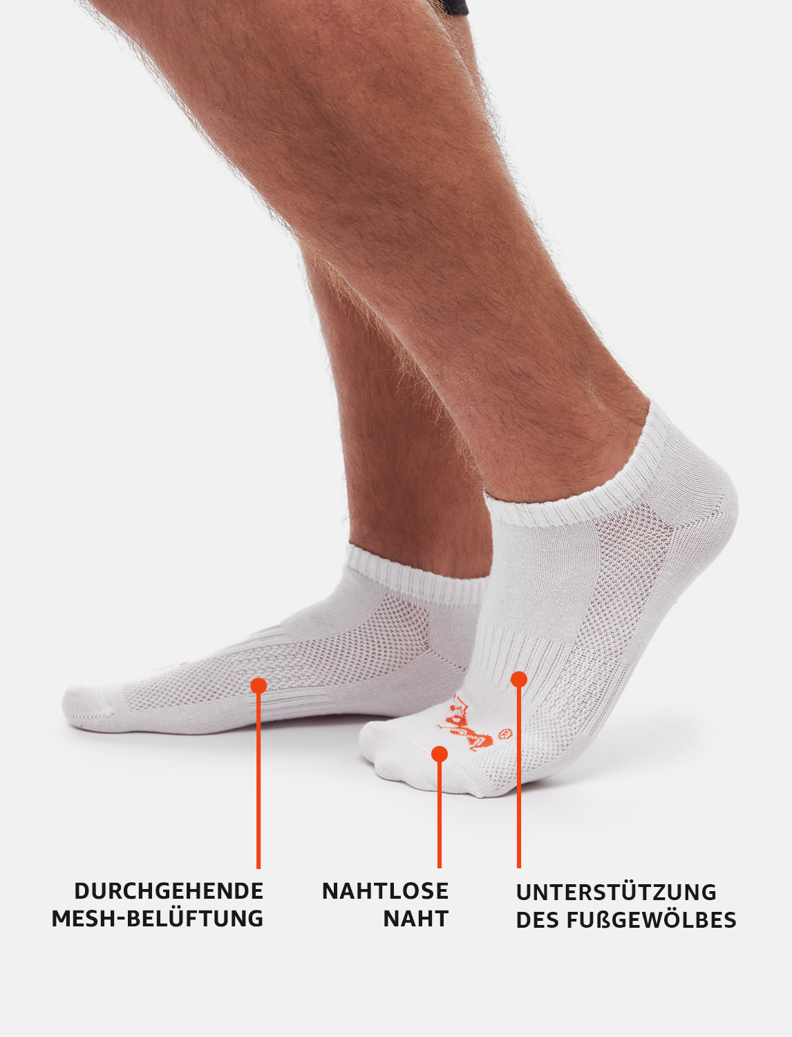 Kurze Sneaker Socken Unisex aus Baumwolle (3 Paar) 3 Kurze Sneaker Socken Unisex aus Baumwolle (3 Paar) – Bild 3