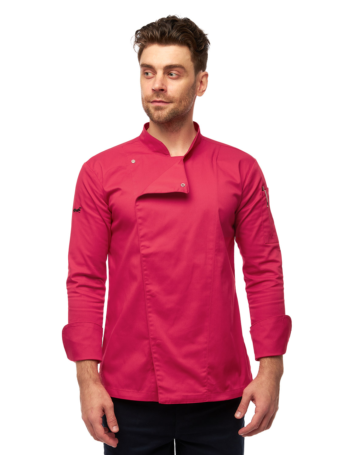 Herren Kochjacke mit Druckknöpfen Stretch Langarm Slim Fit 15 Herren Kochjacke mit Druckknöpfen Stretch Langarm Slim Fit – Bild 15