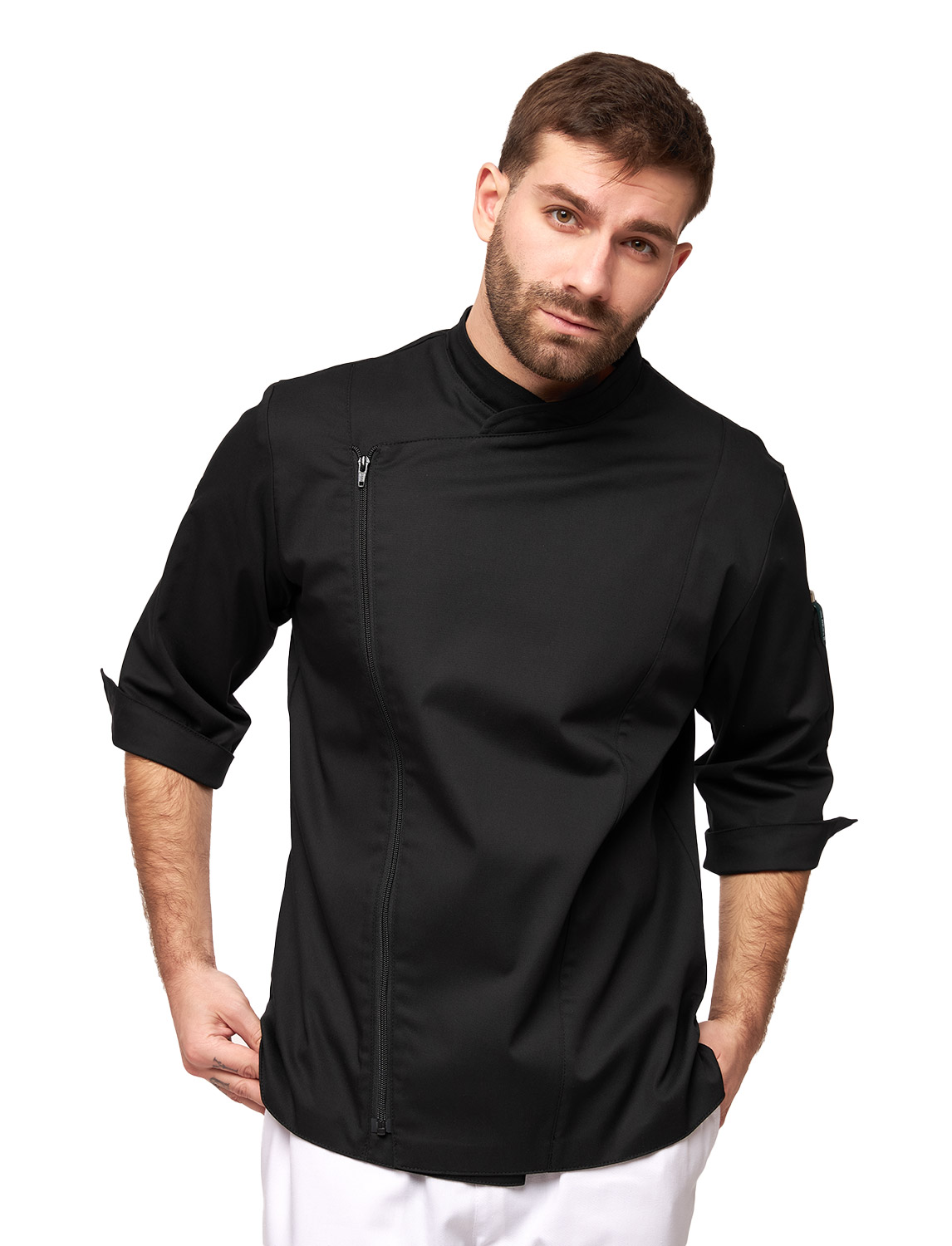 Herren Kochjacke mit Reißverschluss Stretch Slim Fit 7 Herren Kochjacke mit Reißverschluss Stretch Slim Fit – Bild 7