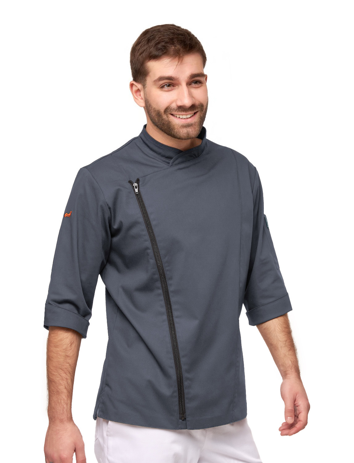 Herren Kochjacke mit Reißverschluss Stretch Slim Fit 12 Herren Kochjacke mit Reißverschluss Stretch Slim Fit – Bild 12