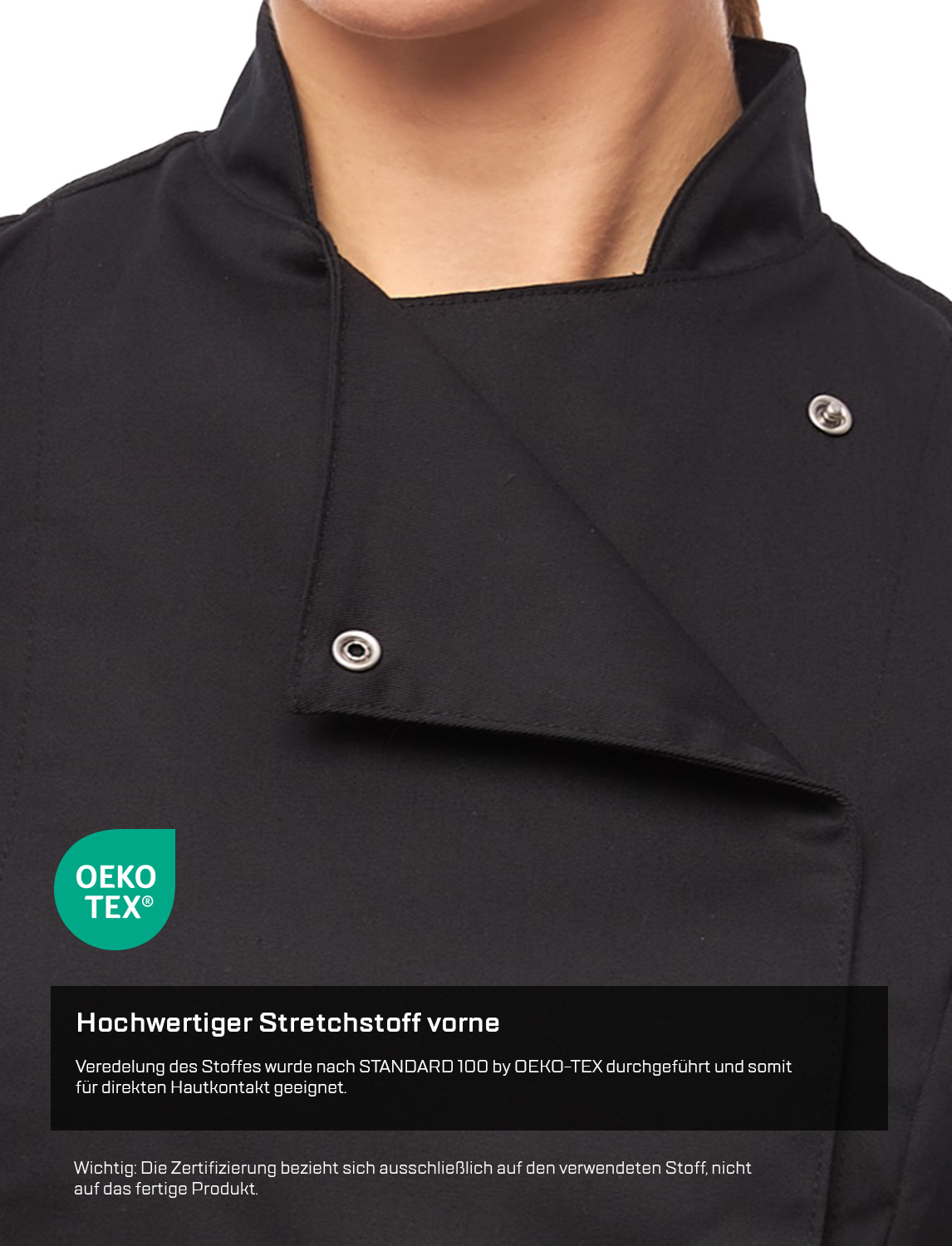 Damen Kochjacke mit dryMesh Rücken und Ärmel - Druckknöpfen - Langarm 5 Damen Kochjacke mit dryMesh Rücken und Ärmel - Druckknöpfen - Langarm – Bild 5