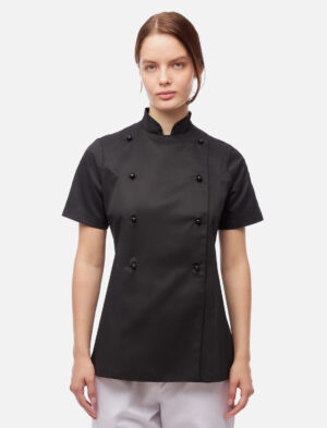 Damen Kochjacke mit Stretch Rücken inkl. Kugelknöpfe Kurzarm