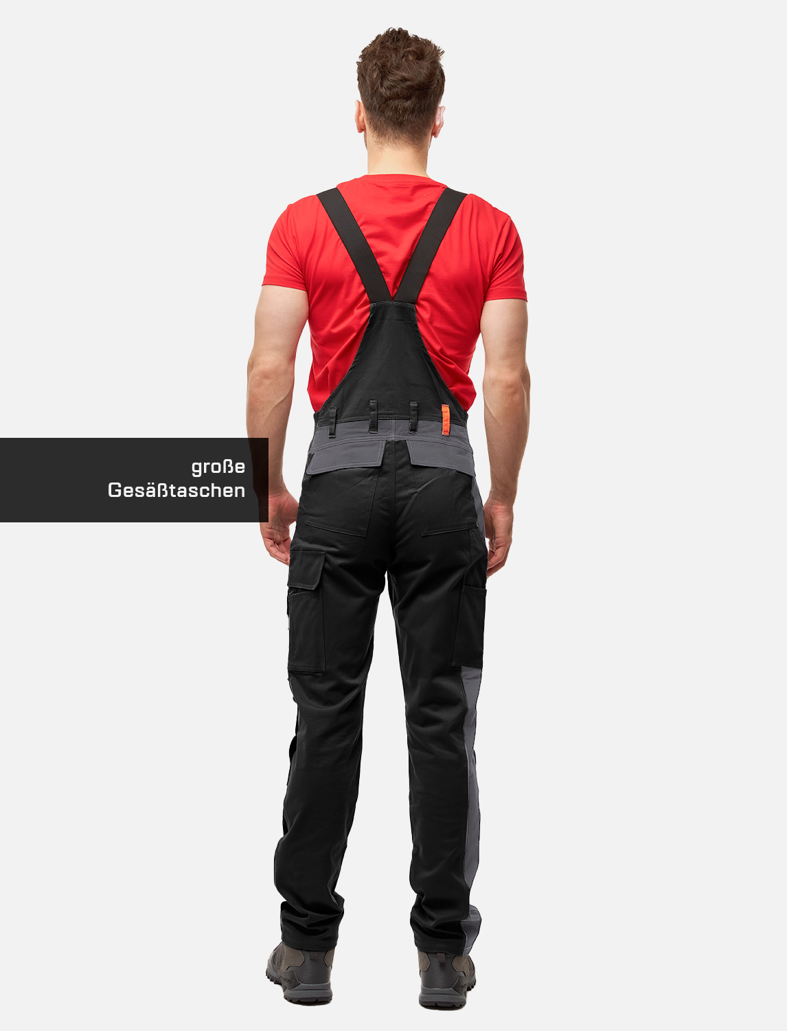 Herren arbeitslatzhose aus Stretch Strong Baumwolle mit Kniepolstertaschen 2 Herren arbeitslatzhose aus Stretch Strong Baumwolle mit Kniepolstertaschen – Bild 2