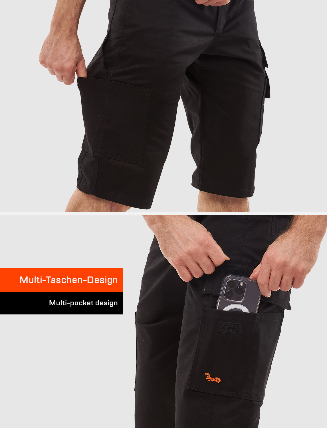 Herren Kurze-Arbeitshose aus Stretch Strong Baumwolle 5 Herren Kurze-Arbeitshose aus Stretch Strong Baumwolle – Bild 5