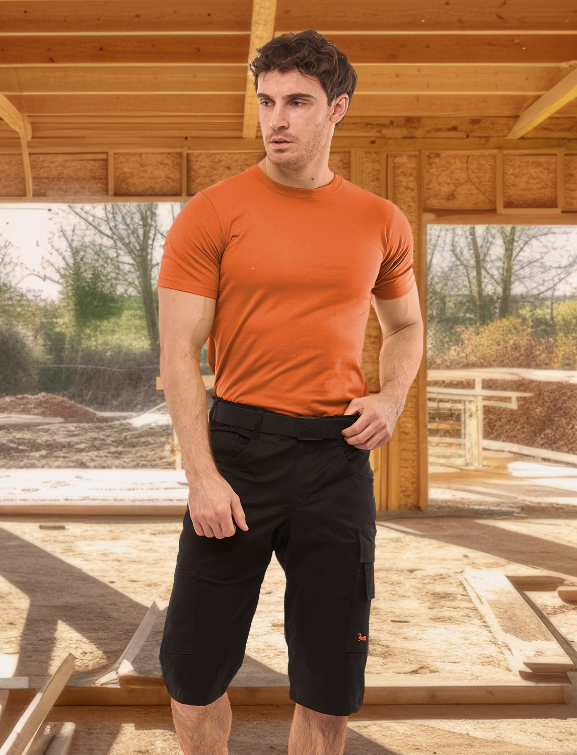 Herren Kurze-Arbeitshose aus Stretch Strong Baumwolle 6 Herren Kurze-Arbeitshose aus Stretch Strong Baumwolle