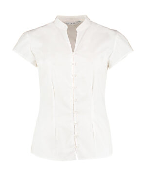 Women's Tailored Fit Mandarin Collar Blouse SSL