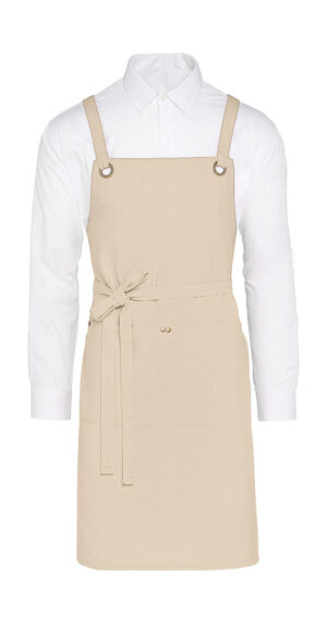 PROVENCE - Crossover Eyelets Bib Apron with Pocket