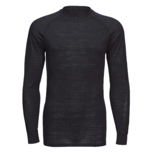 Shirt aus Merinowolle mit Rundhalsausschnitt