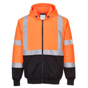 Hi-Vis Kontrast Kapuzen Sweatjacke