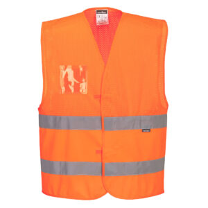 Hi-Vis Halb-Mesh Weste 2 Reflexstreifen