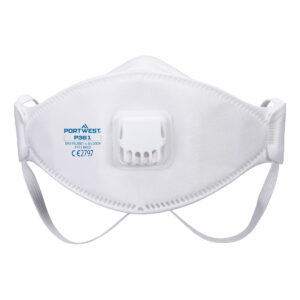 Dreifach gefaltete Dolomit Atemschutzmaske mit Ventil, FFP3 (10er-Pack)