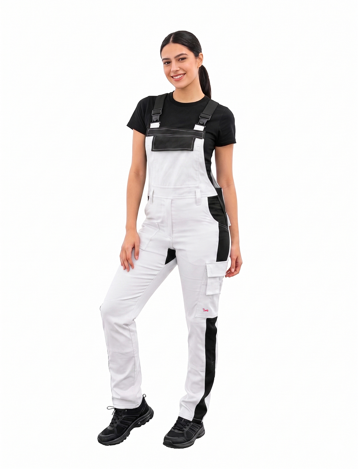 StrongAnt Malerlatzhose Damen stretch strong Baumwolle mit Kniepolstertaschen 2 StrongAnt Malerlatzhose Damen stretch strong Baumwolle mit Kniepolstertaschen – Bild 2